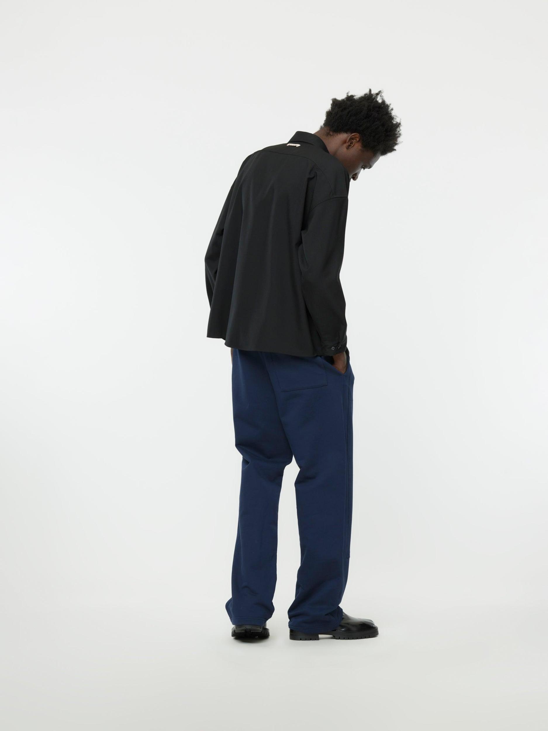 Tropical Wool Boxy Shirt (Black) Product Image