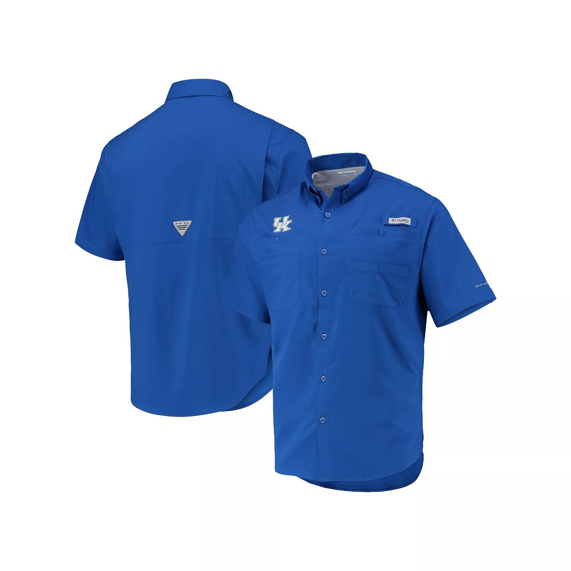 Men's Columbia Royal Kentucky Wildcats Tamiami Omni-Shade Button-Down Shirt, Size: Small, Blue Product Image