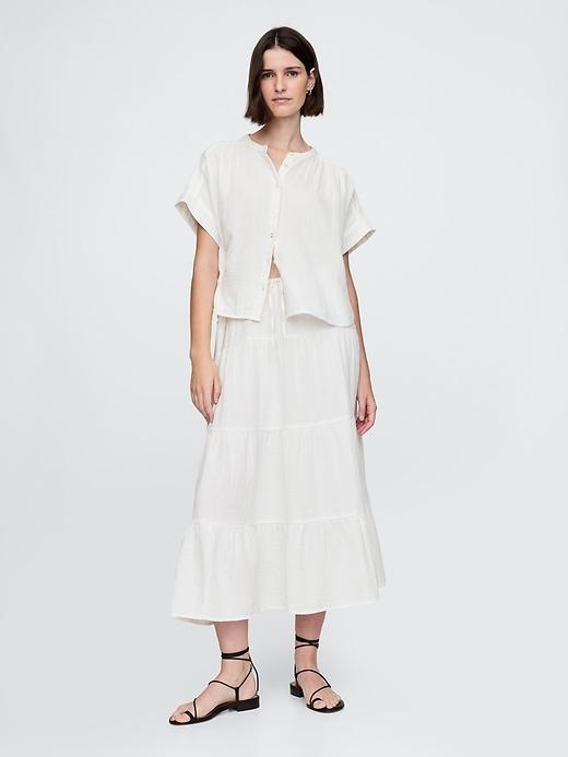 Crinkle Gauze Dolman Shirt Product Image