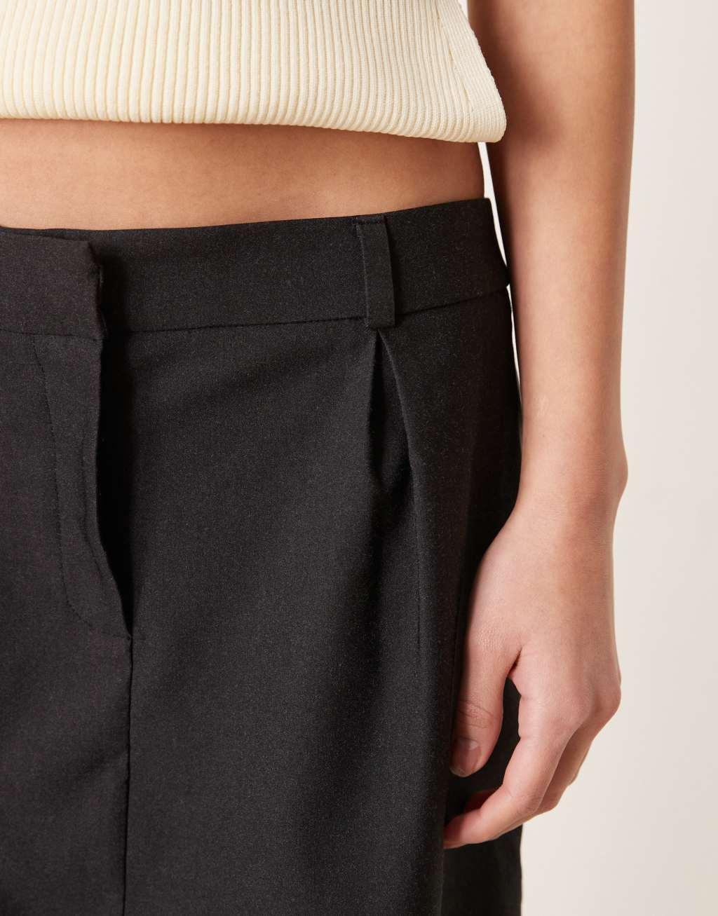 ASOS DESIGN tailored pelmet lace trim mini skirt in black Product Image