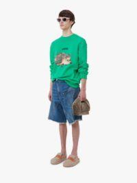 HEDGEHOG PRINT CREWNECK SWEATSHIRT in green | JW Anderson US  Product Image