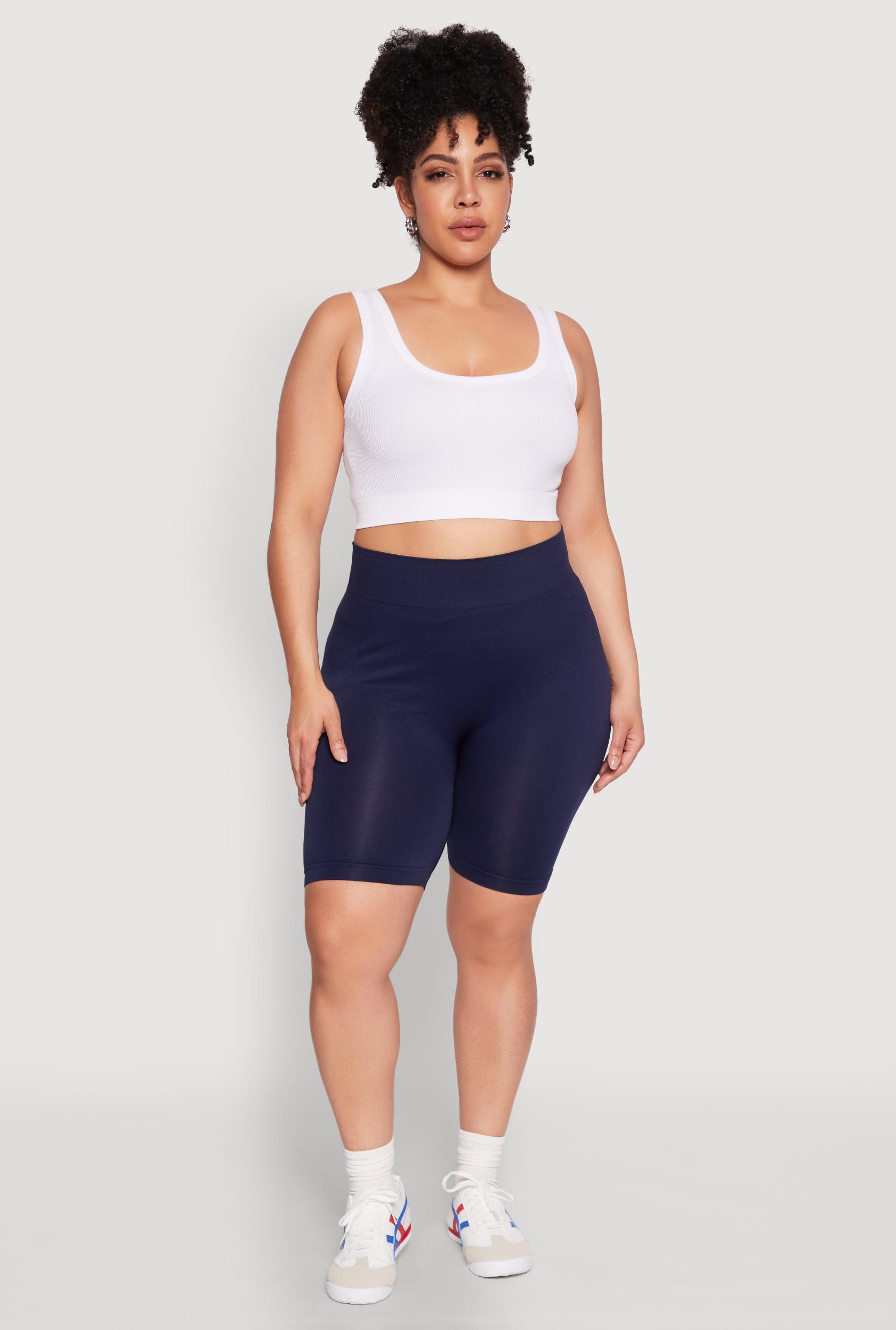 Womens Plus Size High Waist Seamless Biker Shorts Product Image