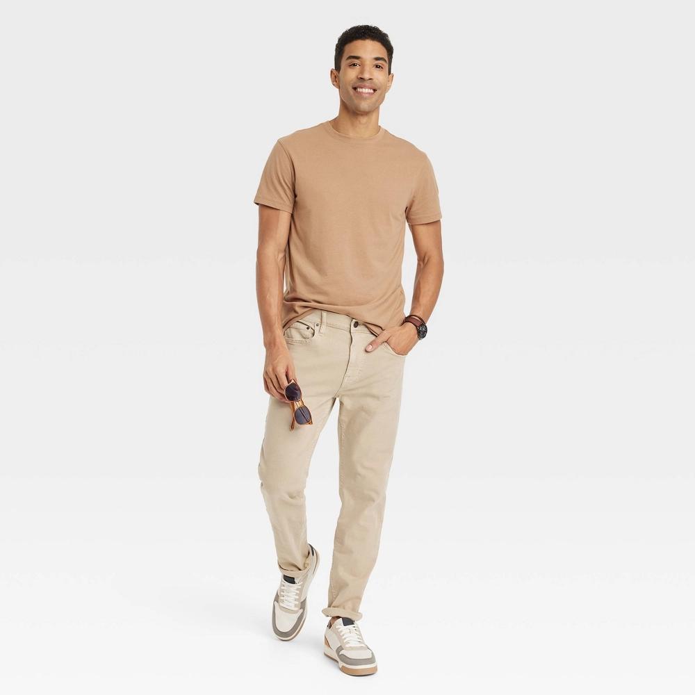 Men's Every Wear Short Sleeve T-Shirt - Goodfellow & Co™ Canyon Brown S: Crew Neck Product Image