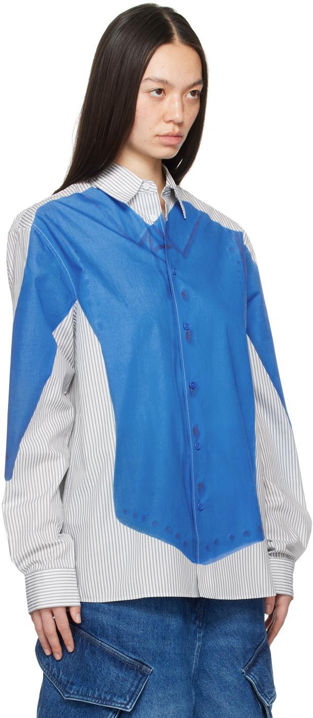 JW ANDERSON White & Blue Trompe L'œil Shirt In 693 Light Grey/blue Product Image