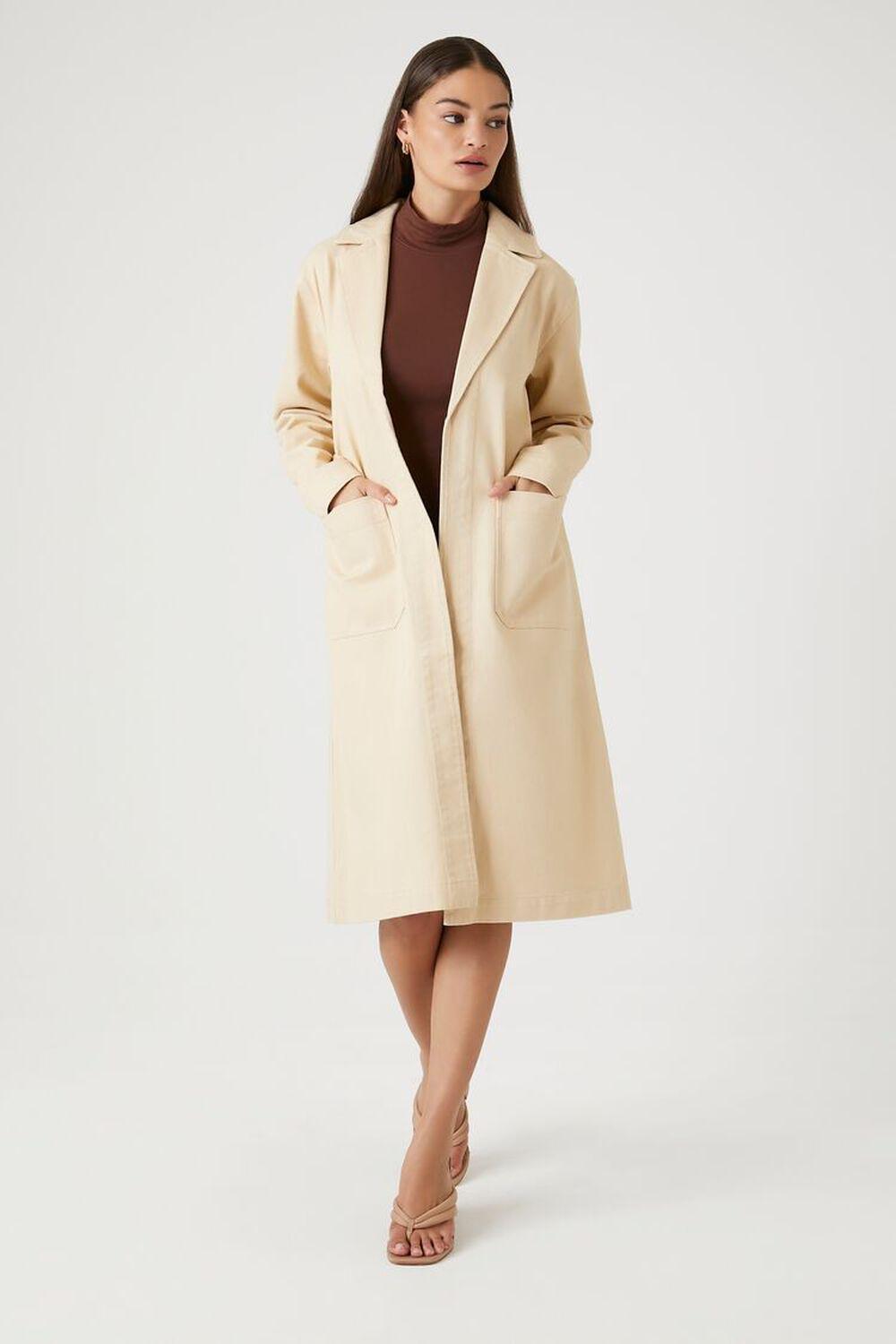 Notched Twill Trench Coat | Forever 21 Product Image