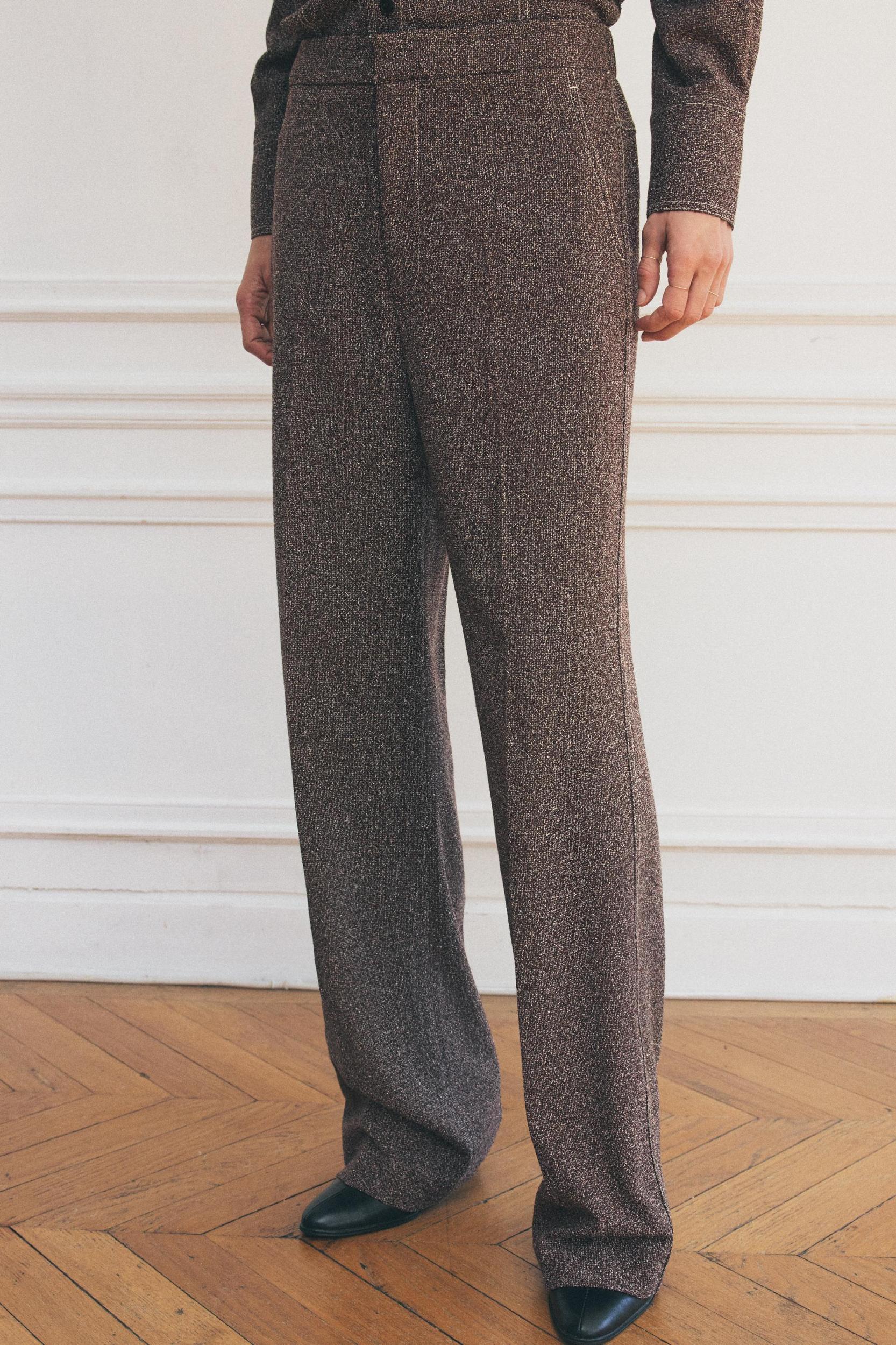 STRAIGHT LEG PANTS WITH TOPSTITCHING ZW COLLECTION Product Image