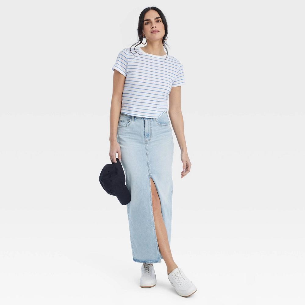 Women's Denim Maxi Skirt - Universal Thread™ Light Wash 6 Product Image