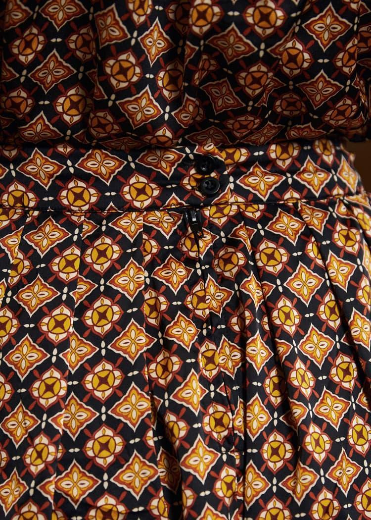 Geo Pleated Mini Skirt Product Image