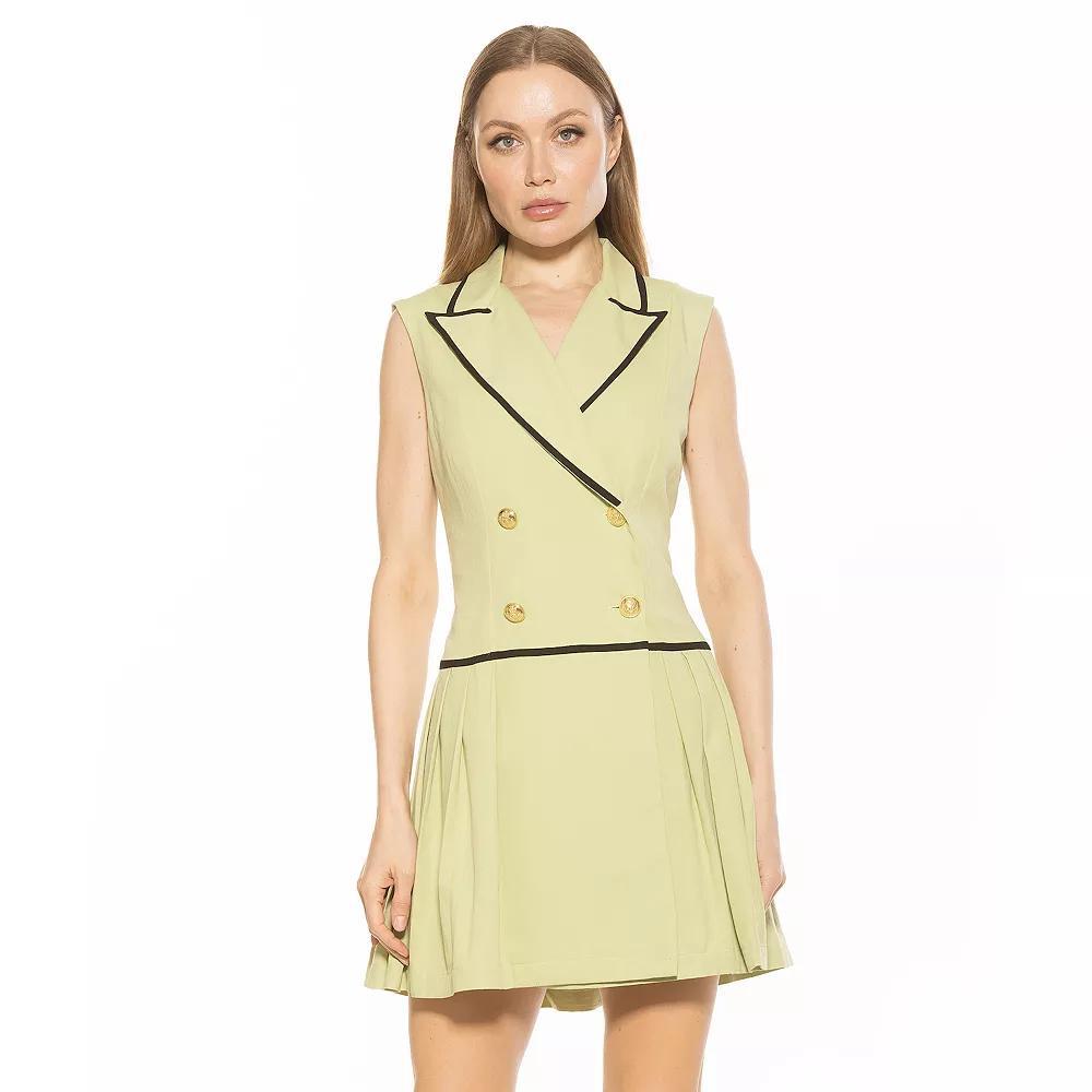Women's ALEXIA ADMOR Lilyana Piping Collar Dropped Waist Fit & Flare Mini Dress, Size: 6, Ivory Product Image