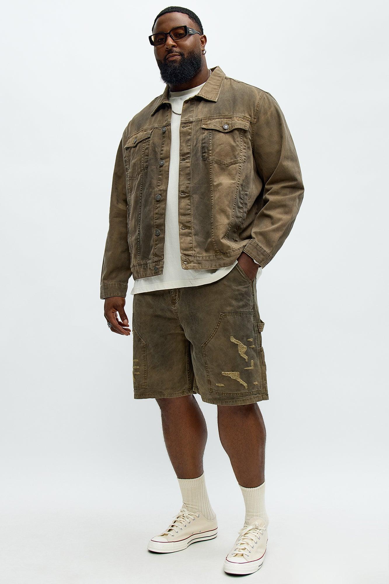 Worn Wild Distressed Relaxed Shorts - Brown Product Image