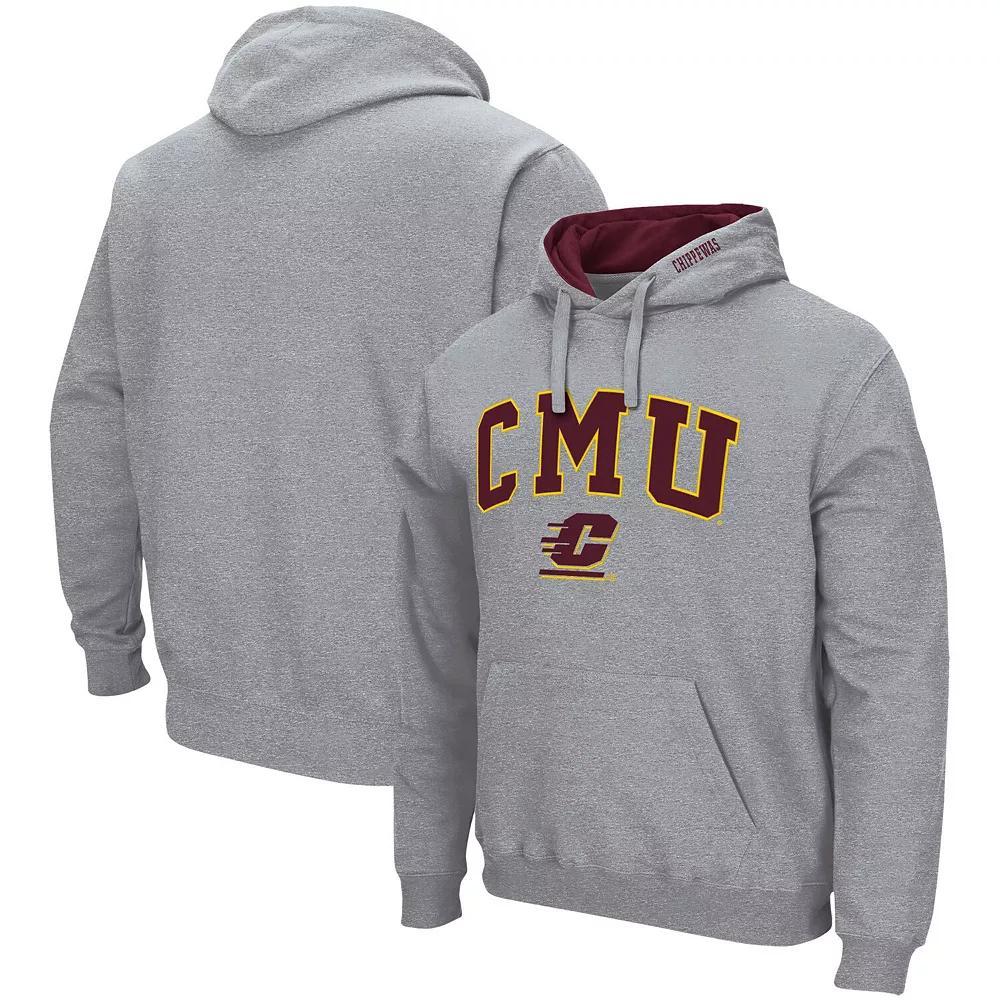 Men's Colosseum Heathered Gray Southern Miss Golden Eagles Arch and Logo Pullover Hoodie, Size: Medium, Sms Grey Product Image