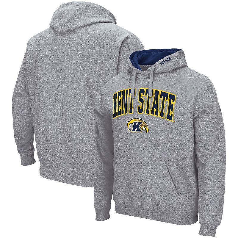Men's Colosseum Heathered Gray Kent State Golden Flashes Arch and Logo Pullover Hoodie, Size: 3XL, Knt Grey Product Image
