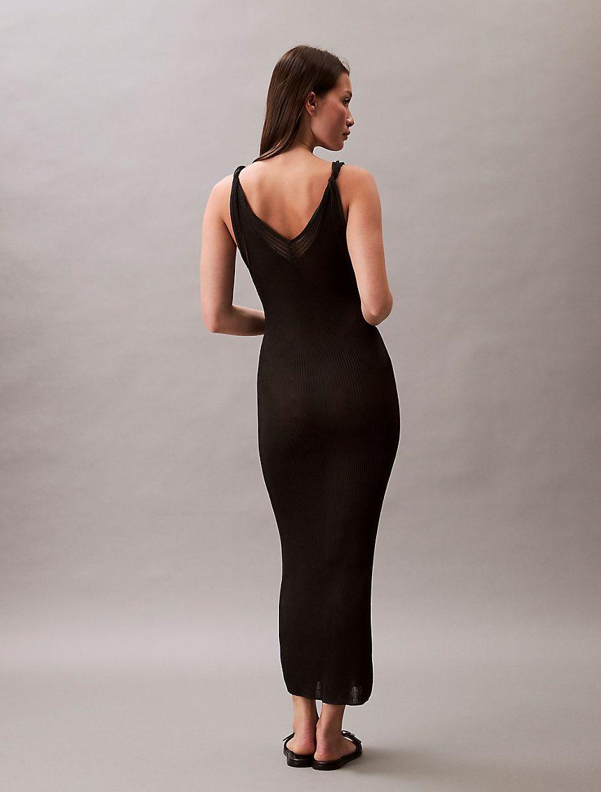 Viscose Ribbed Midi Dress Product Image