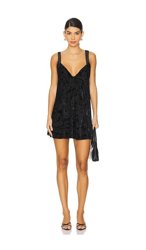 x Intimately FP Snow Angel Mini Dress In Black Combo Free People Product Image