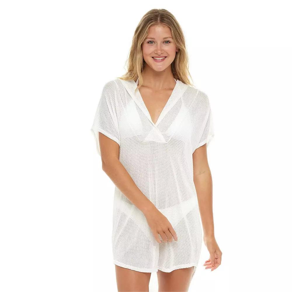 Women's Jordan Taylor Hooded Mesh Swim Cover-Up Hoodie, Size: Small, White Product Image