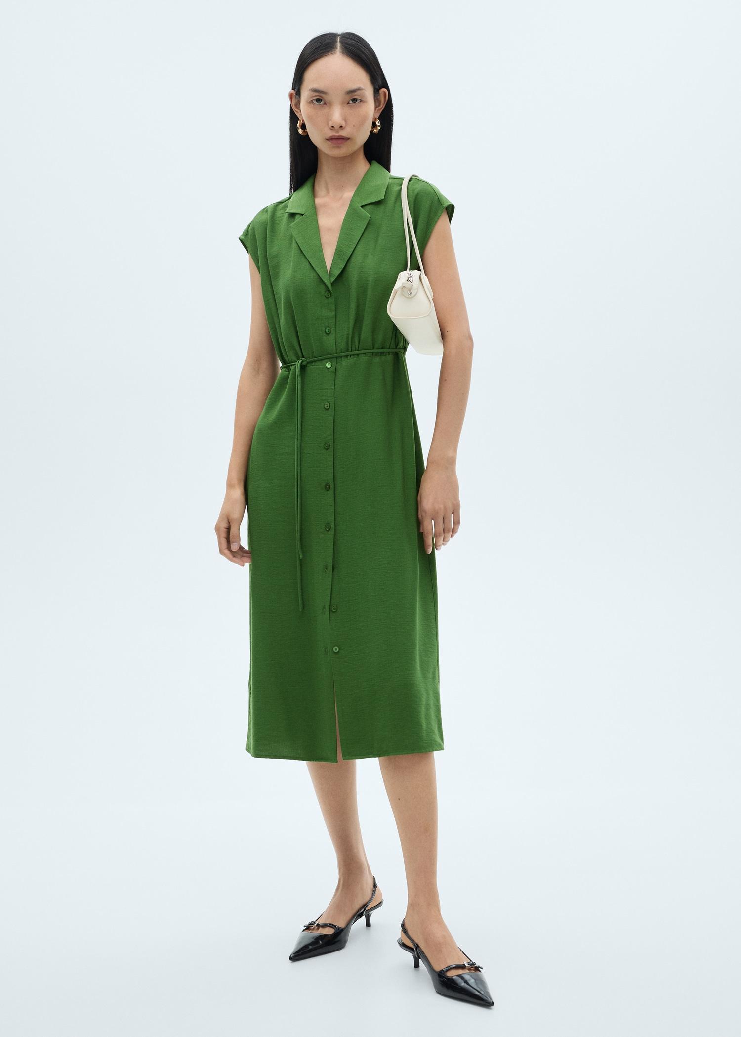 Bow shirt dress - Women | MANGO USA Product Image