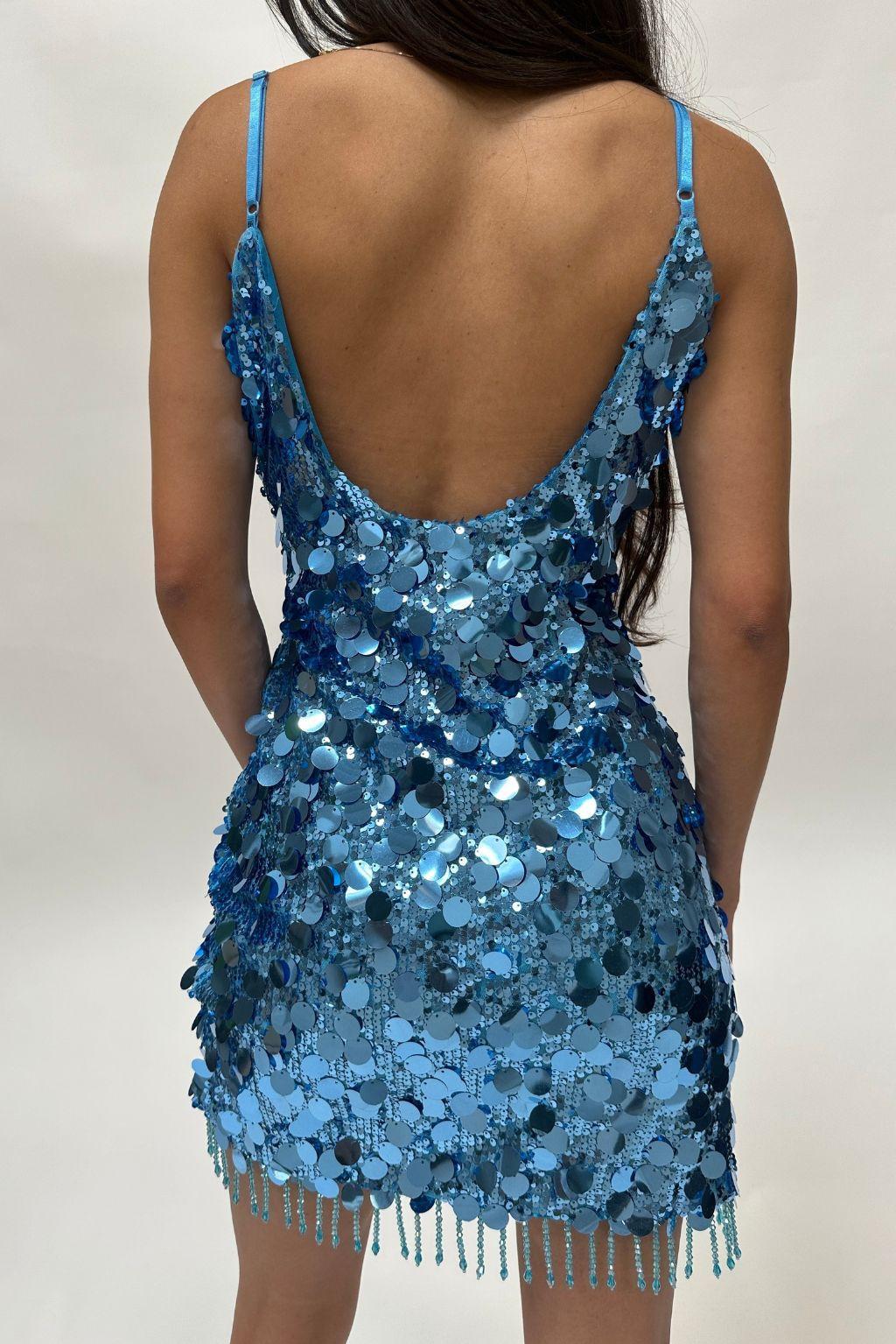 Pearce Blue Payette Mini Dress Product Image