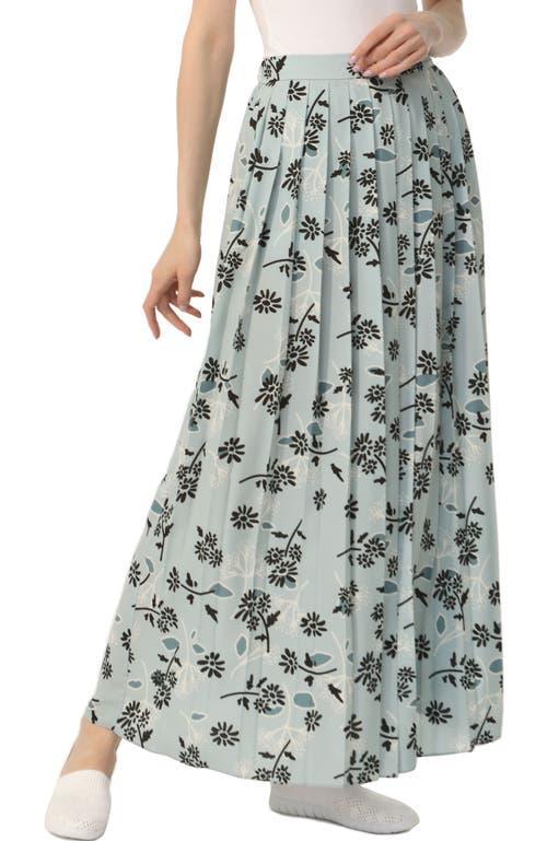 Kimi & Kai Women's Print Box Pleat Maxi Skirt in Purple Pink at Nordstrom, Size X-Large Product Image