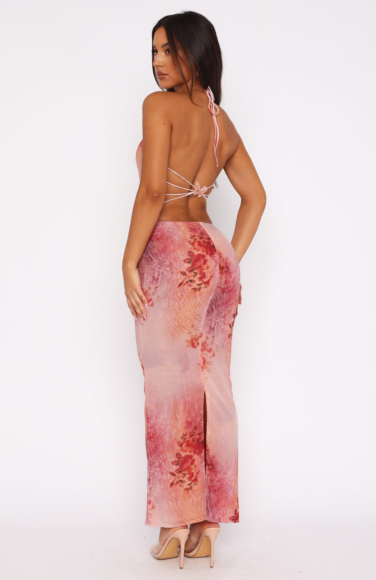 No Later Maxi Skirt Peach Nectar Product Image