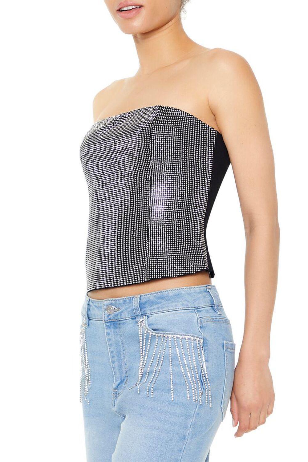 Cropped Rhinestone Tube Top | Forever 21 Product Image