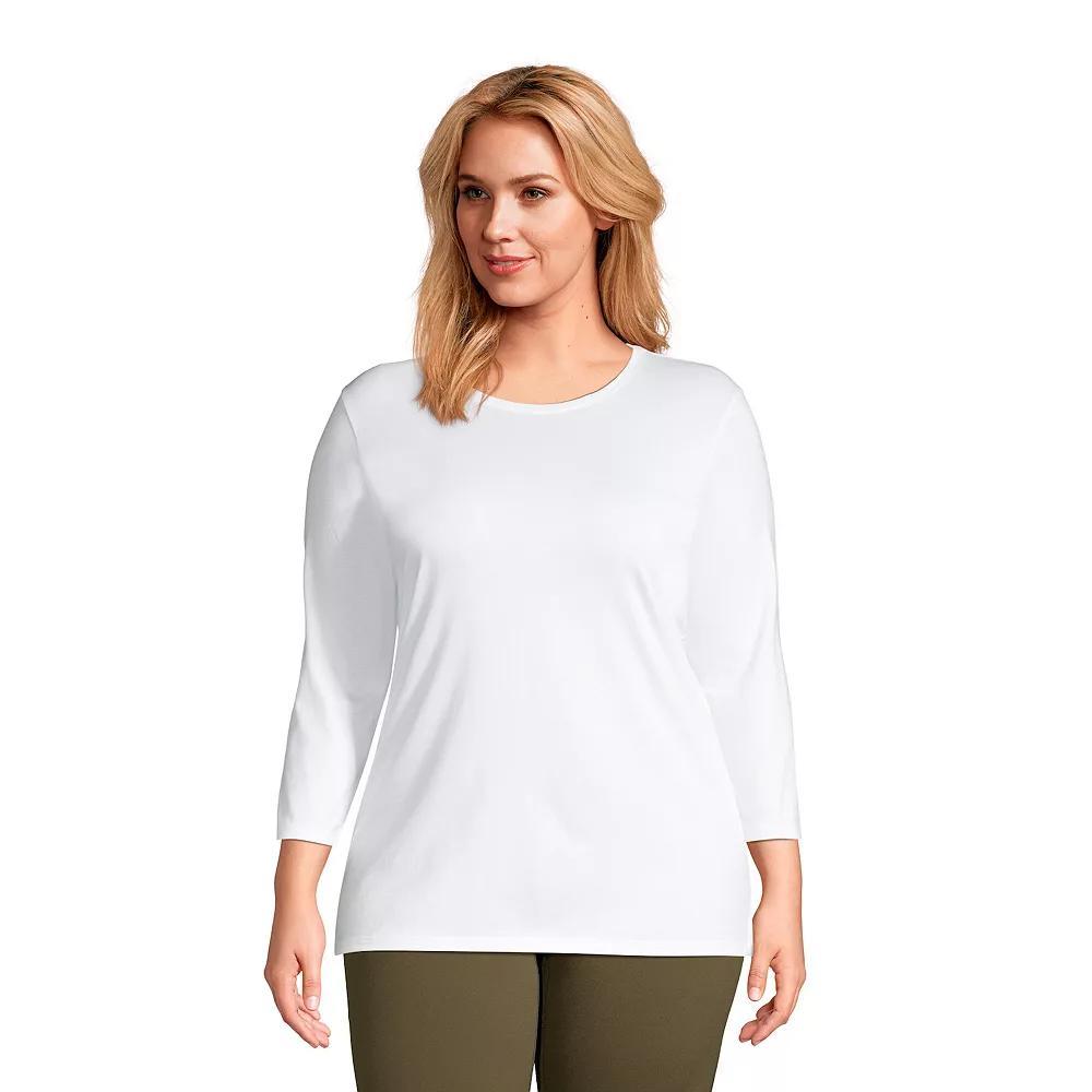 Plus Size Lands' End Supima Cotton Relaxed Fit Crewneck Tunic, Women's, Size: 3XL, Radiant Blue Product Image