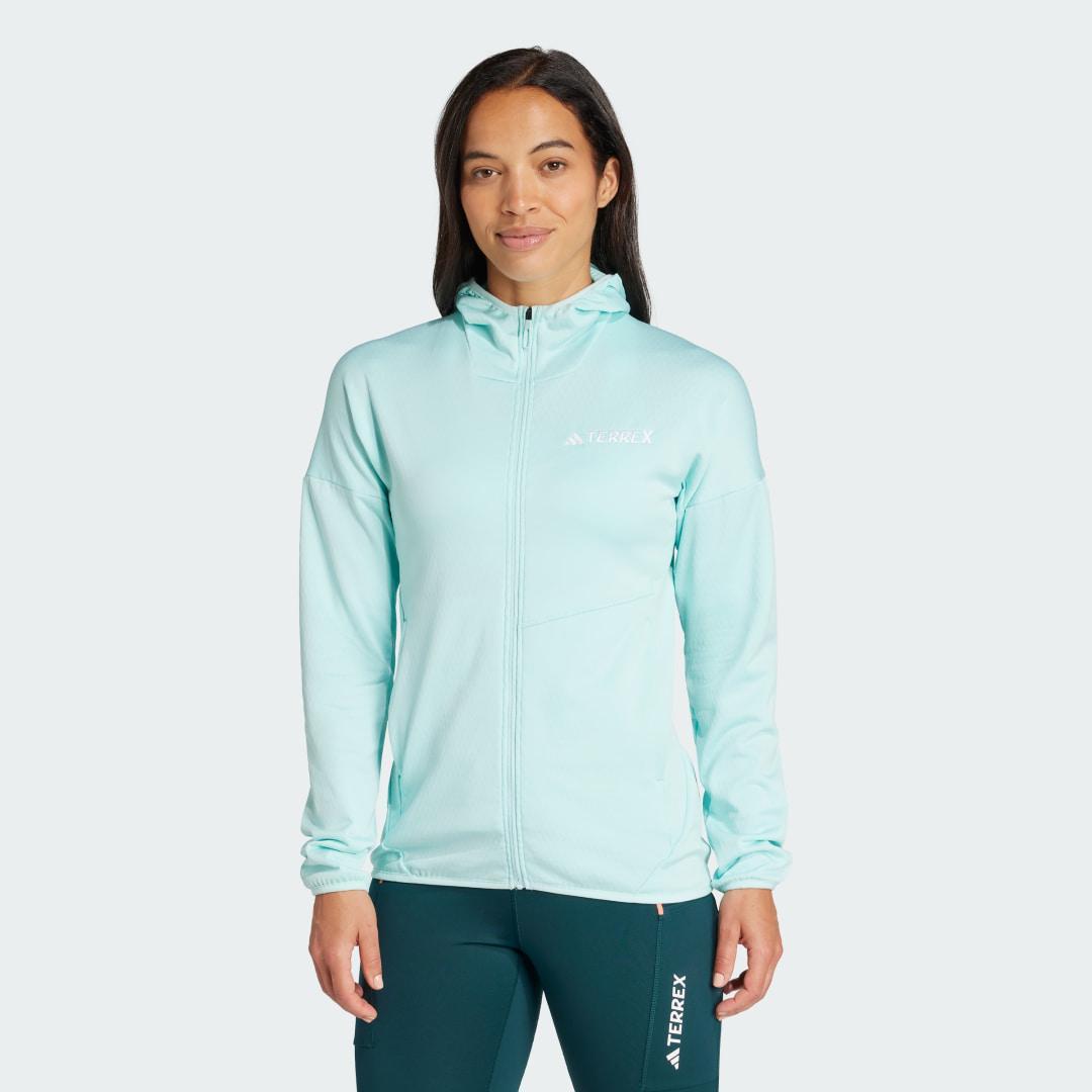 adidas Terrex Xperior Climawarm Light Fleece Hooded Jacket Black M Womens Product Image