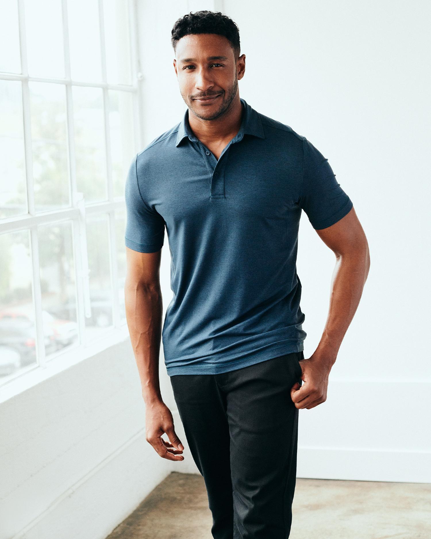 Quince | Men's Super Soft Performance Polo Shirt Flowknit Activewear, Recycled Polyester Product Image