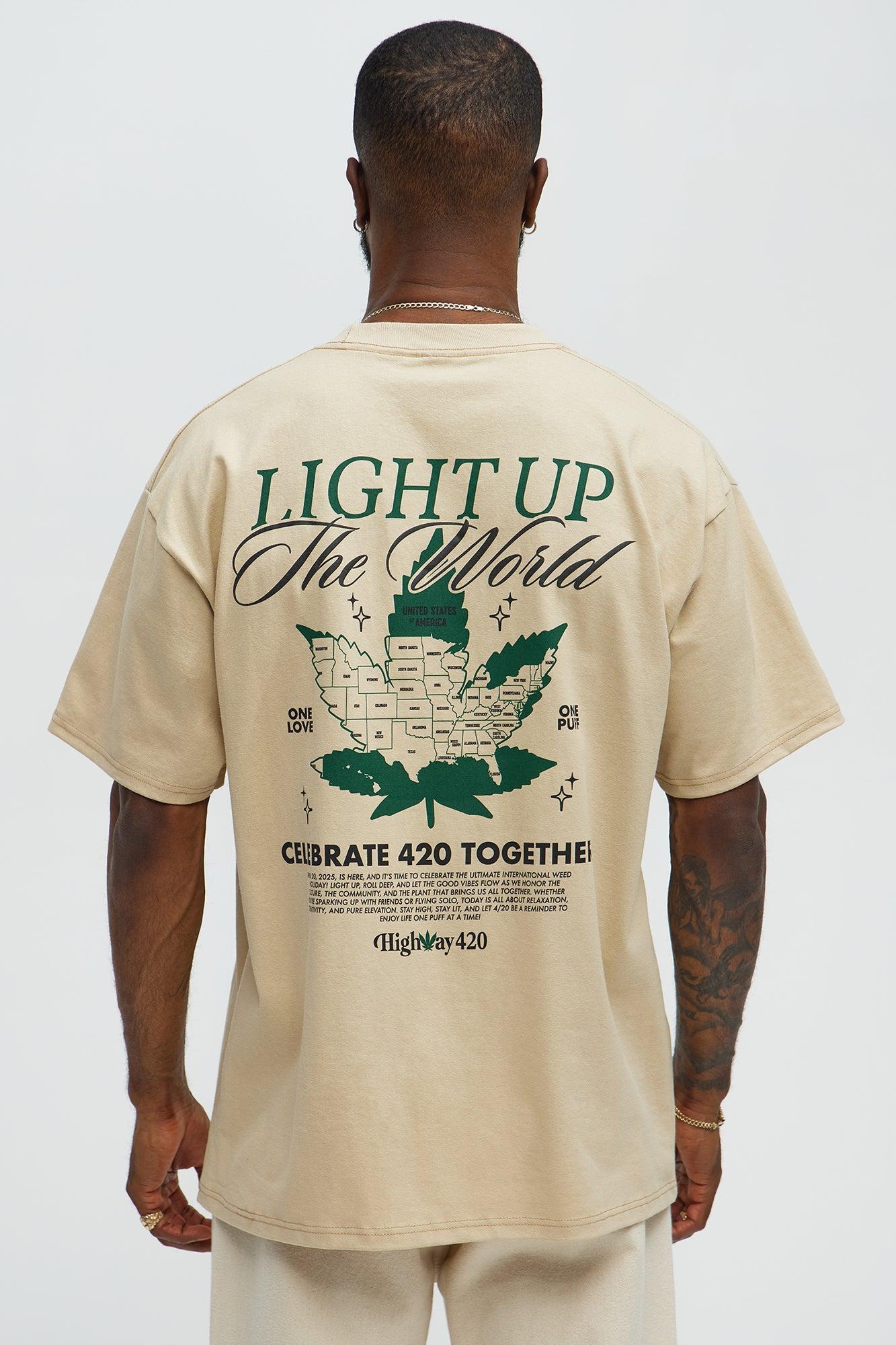 Light Up The World Oversized Short Sleeve Tee - Sand Product Image