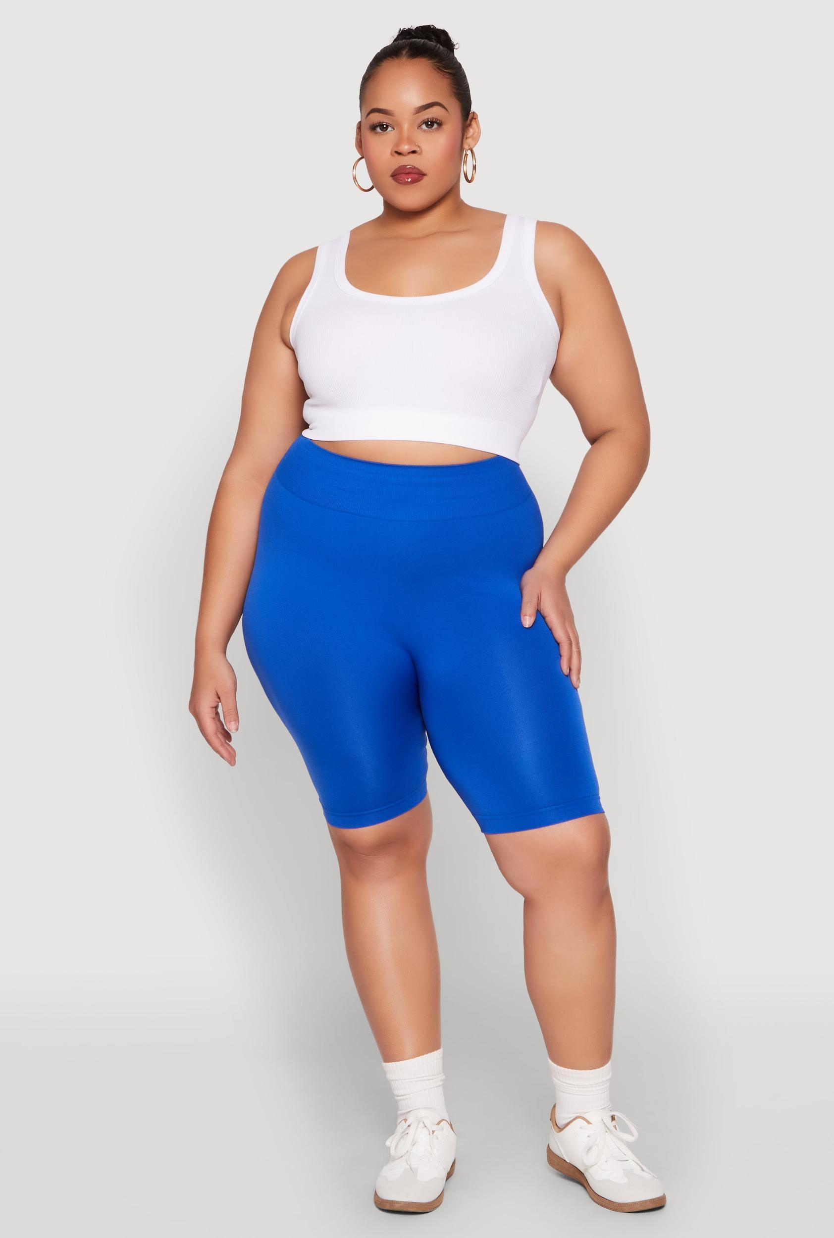 Womens Plus Size High Waist Seamless Biker Shorts Product Image