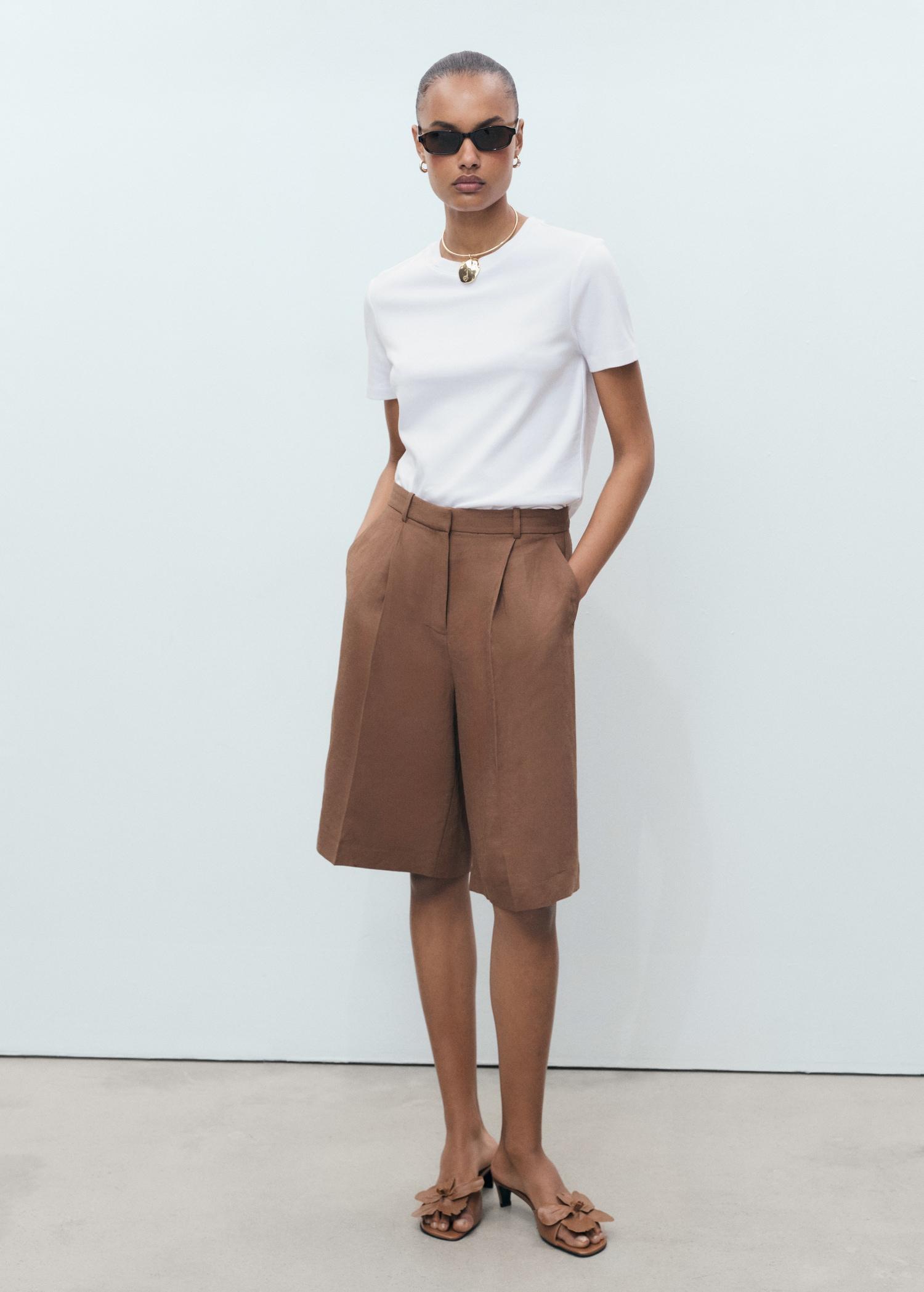 Cotton short-sleeved t-shirt - Women | MANGO USA Product Image