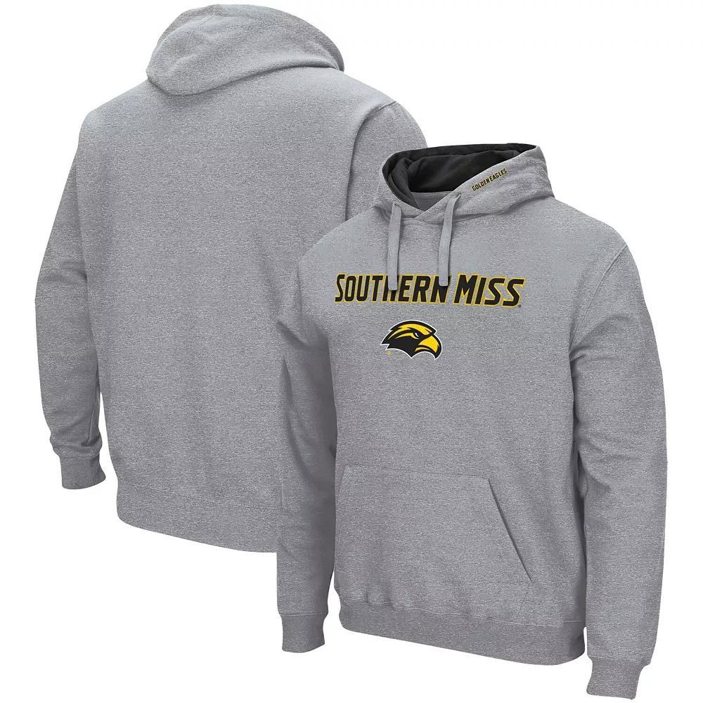 Men's Colosseum Heathered Gray Southern Miss Golden Eagles Arch and Logo Pullover Hoodie, Size: Medium, Sms Grey Product Image
