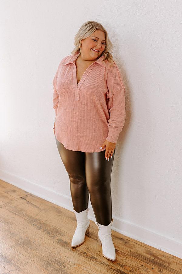 Coffee Run Cutie Shift Top in Light Blush Curves Product Image