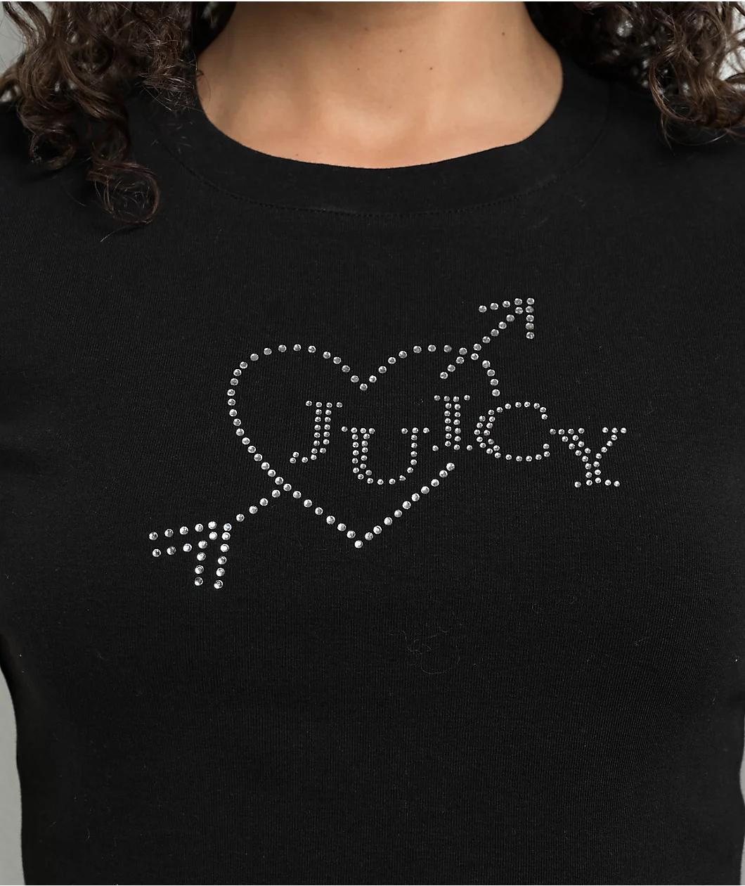 Juicy Couture Heart & Arrow Licorice Crop T-Shirt Product Image