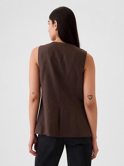 Linen-Cotton Longline Vest Product Image