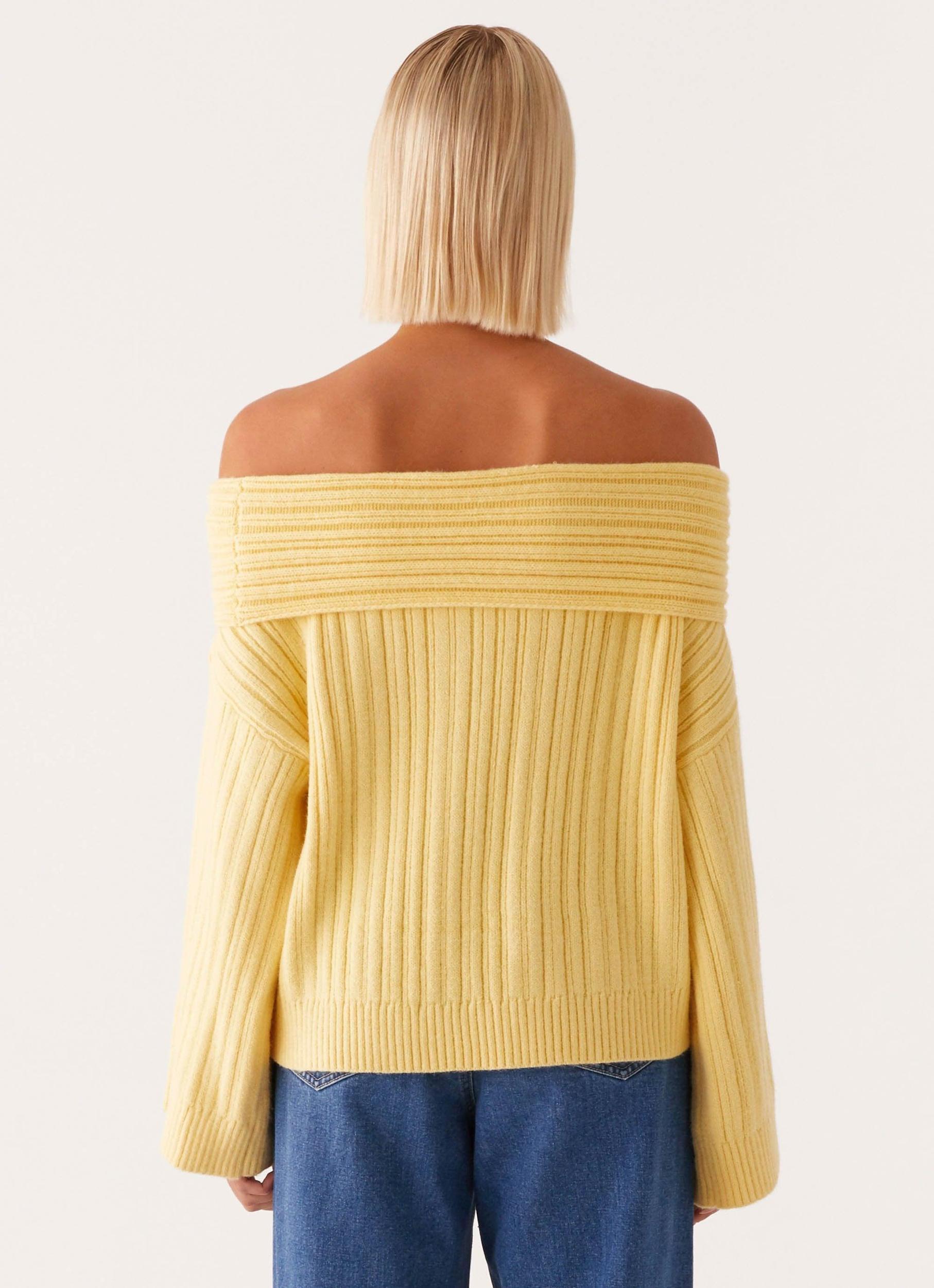 Federica Off Shoulder Knit - Lemon Product Image