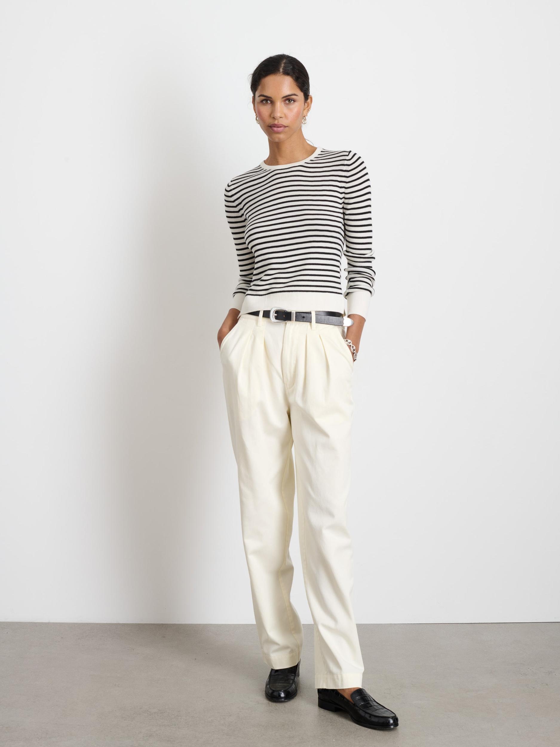 Ava Striped Sweater Tee Product Image