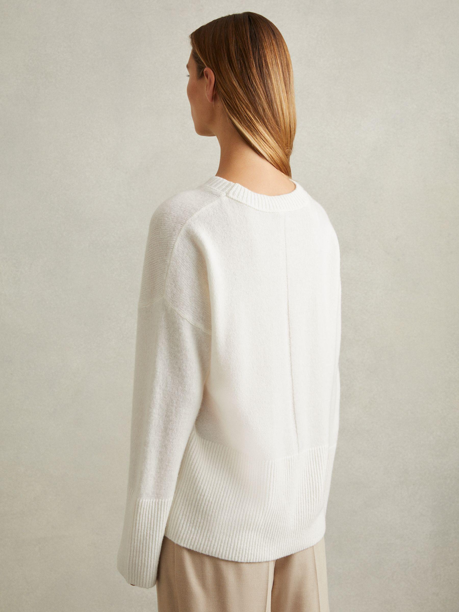 Wool-Cashmere Crew Neck Jumper in Cream Product Image