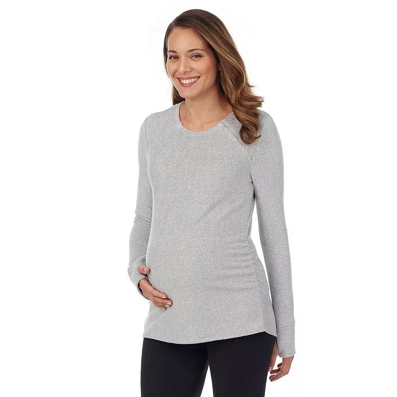Cuddl Duds® Maternity Fleecewear with Stretch Snap-Front, Women's, Size: XL-Mat, Light Grey Grey Product Image