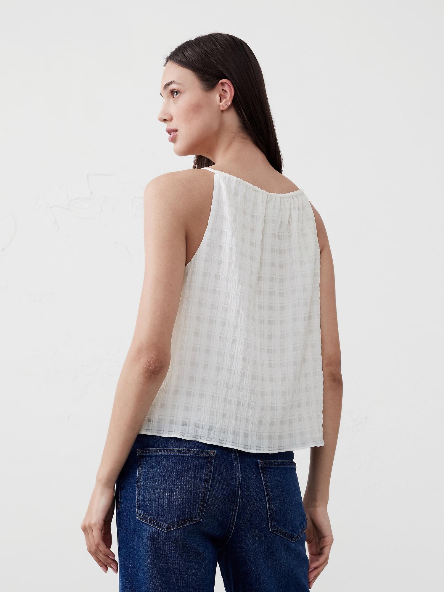 Jacquard Gathered Halter Top Product Image