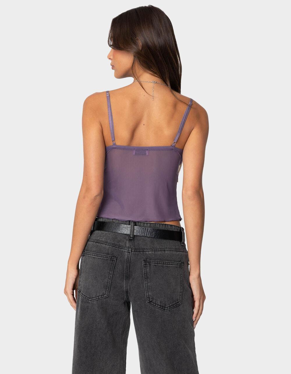 EDIKTED Serafina Sheer Mesh Tank Top Product Image