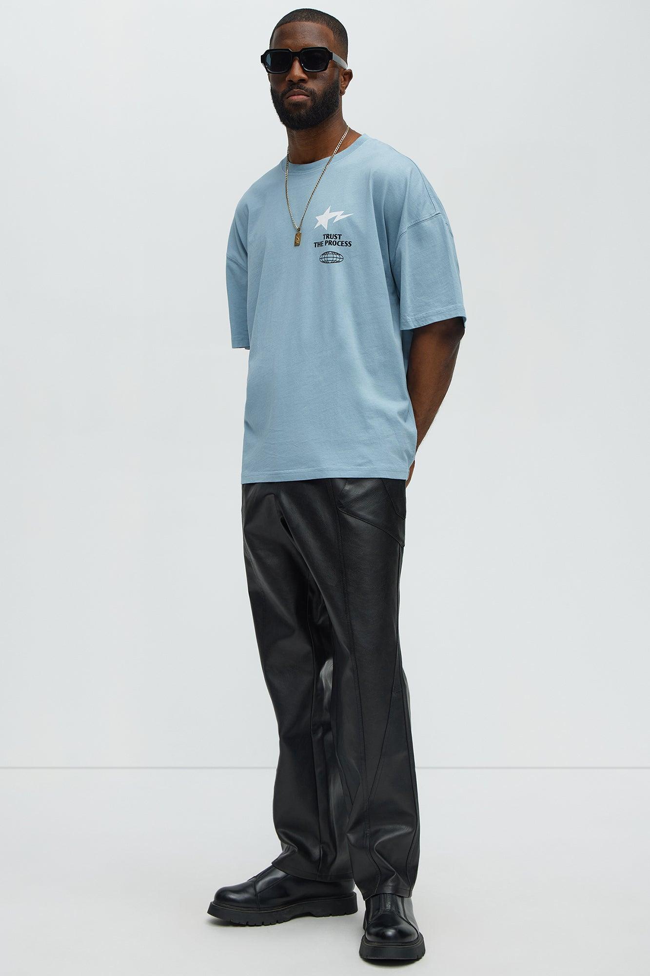Trust The Process Oversized Short Sleeve Tee - Light Blue Product Image
