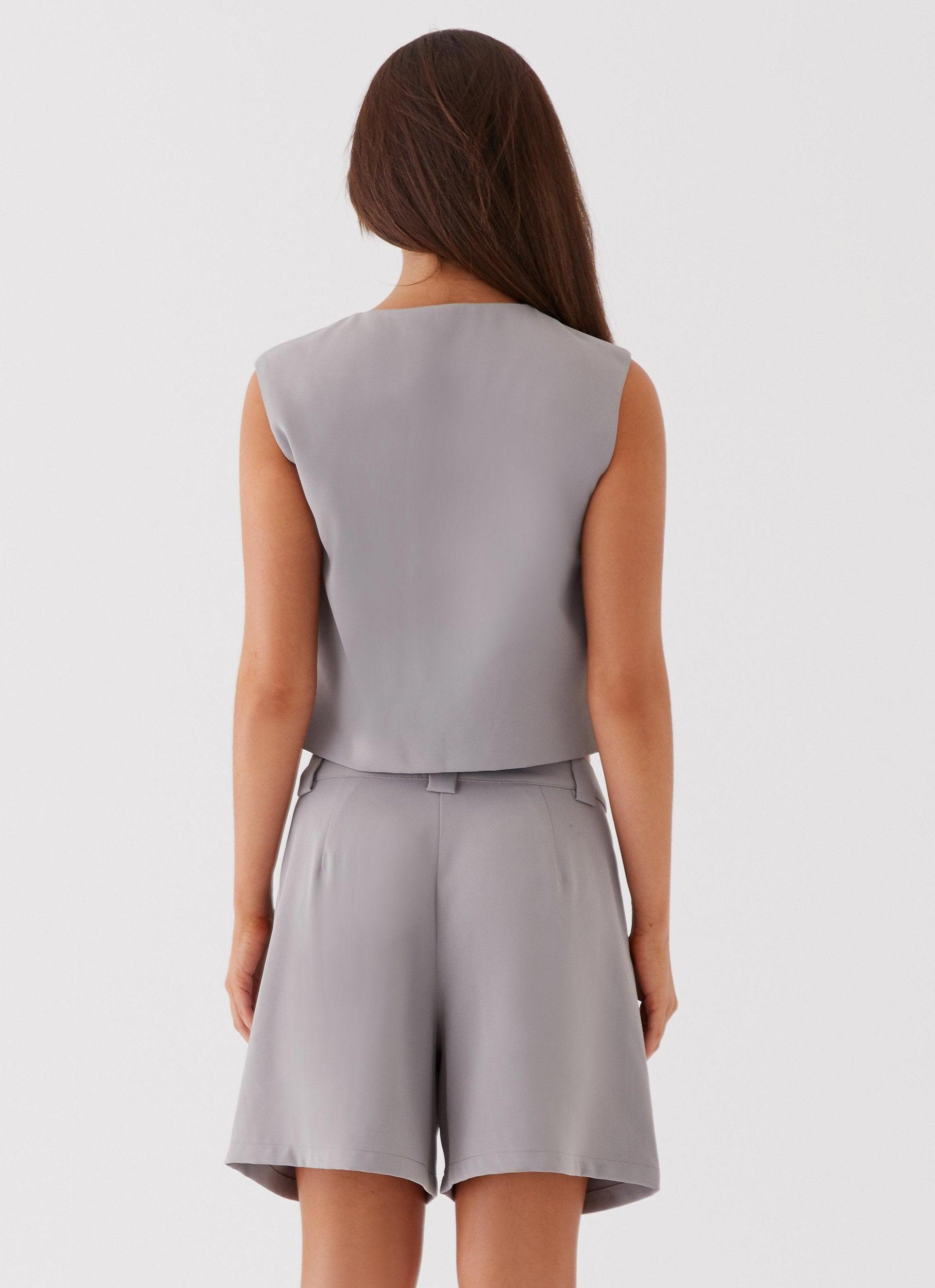 Shivonne Tailored Shorts - Grey Product Image