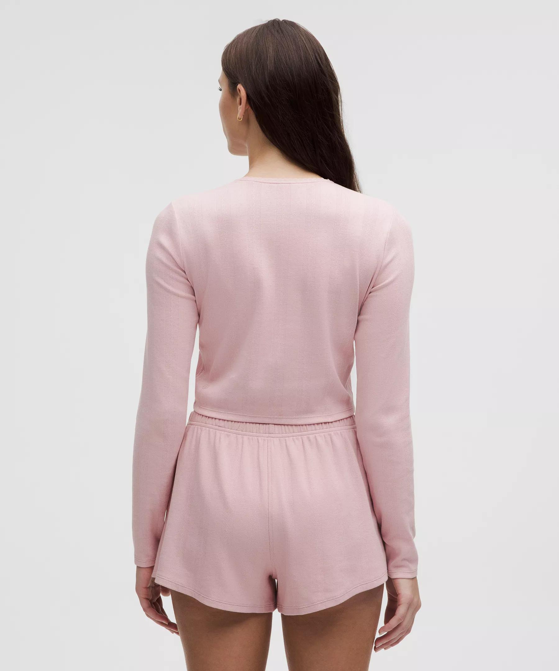 Cotton Pointelle Cropped Button Shirt Product Image