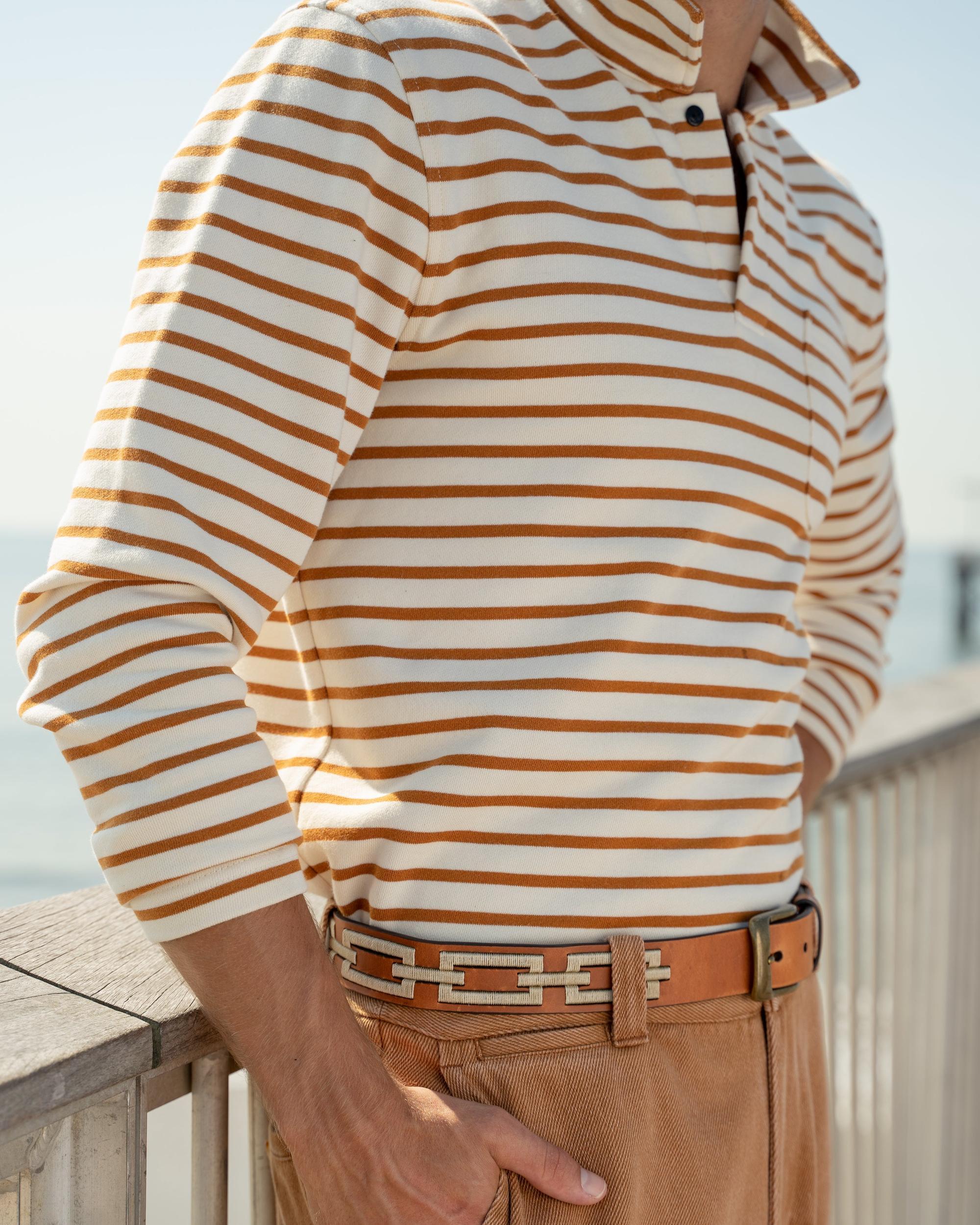 Acadia Polo in Cream/Acorn Loopback Terry Product Image