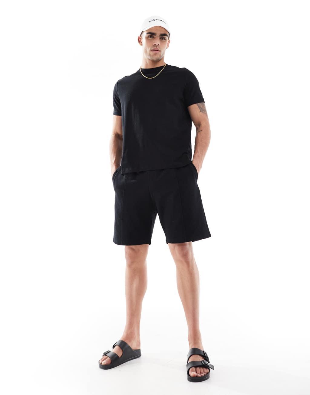 Bershka textured T-shirt in black - part of a set Product Image