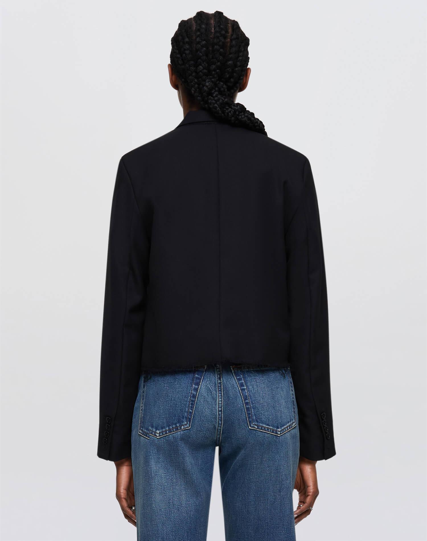 Cutoff Boyfriend Blazer - Black Product Image