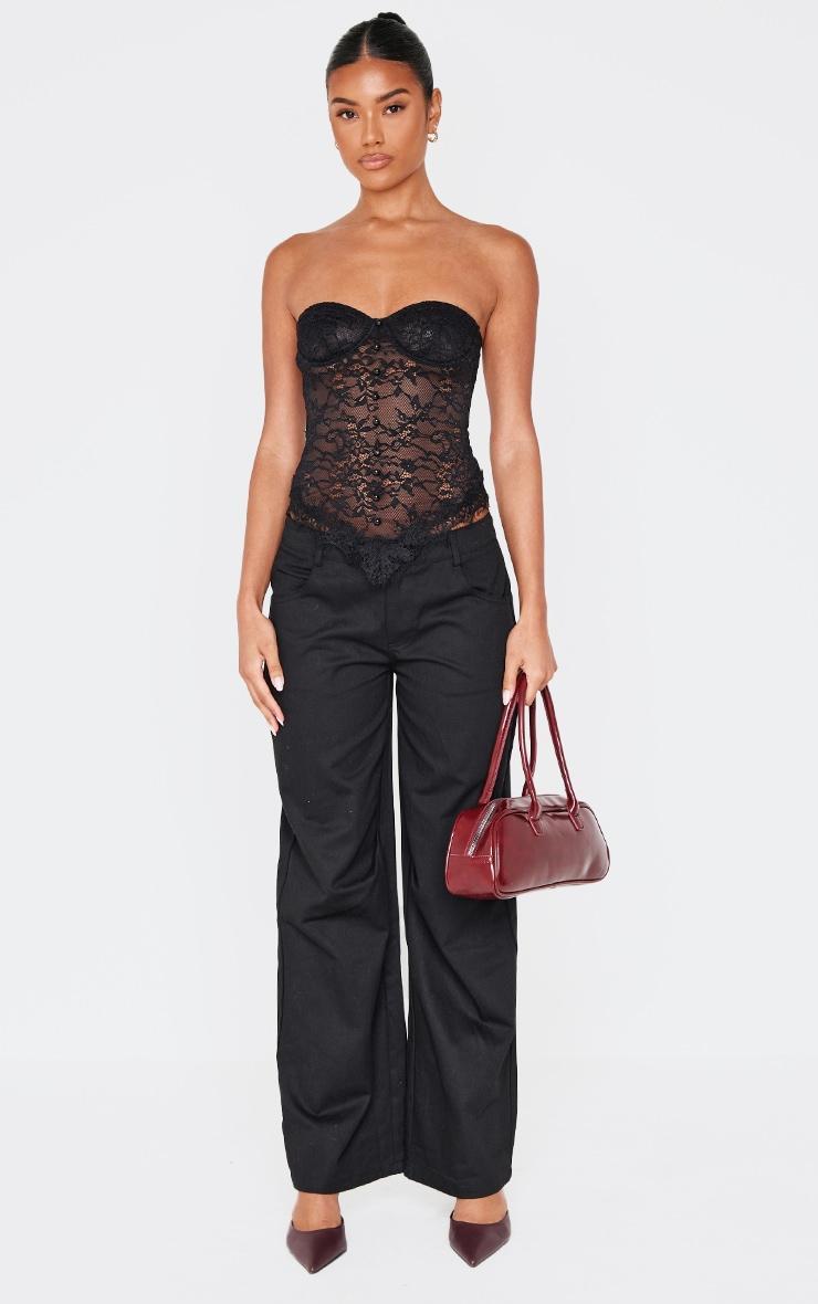 Black Lace Bandeau Corset Product Image