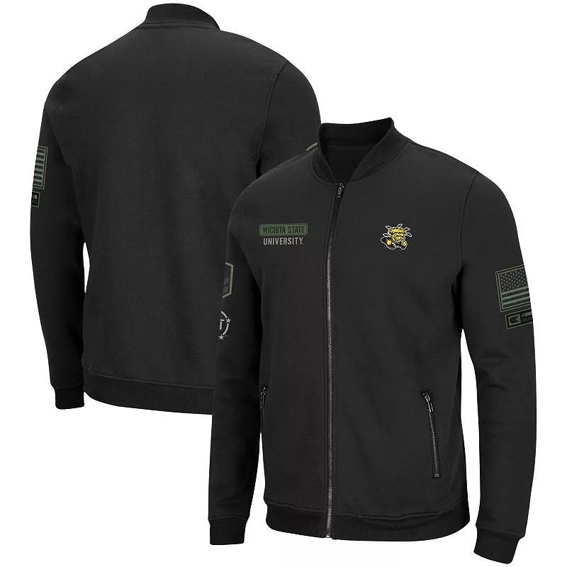 Men's Colosseum Black Wichita State Shockers OHT Military Appreciation High-Speed Bomber Full-Zip Jacket, Size: XL, Wst Black Product Image