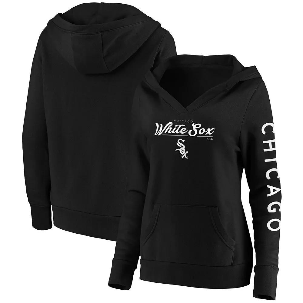 Women's Fanatics Branded Black Chicago White Sox Core High Class Crossover Pullover Hoodie, Size: Small Product Image