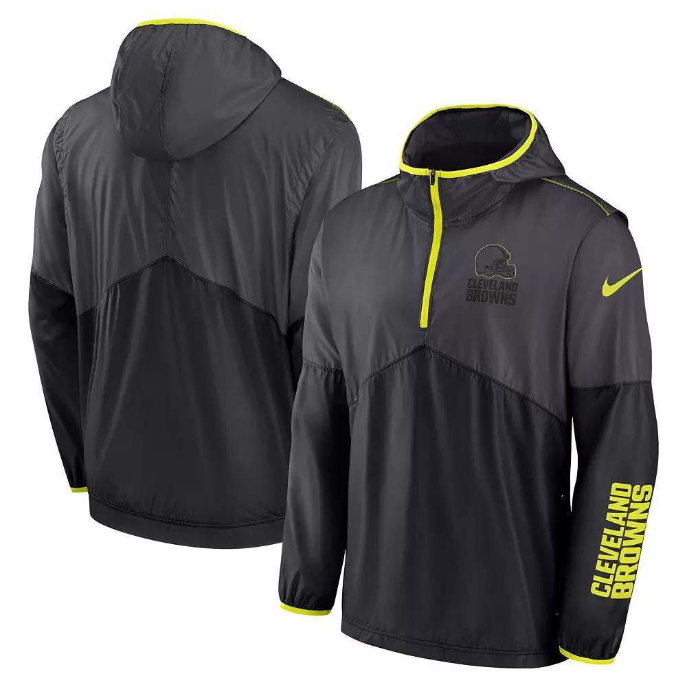 Men's Nike  Anthracite Cleveland Browns Volt Hoodie Half-Zip Jacket, Size: Medium, Grey Product Image